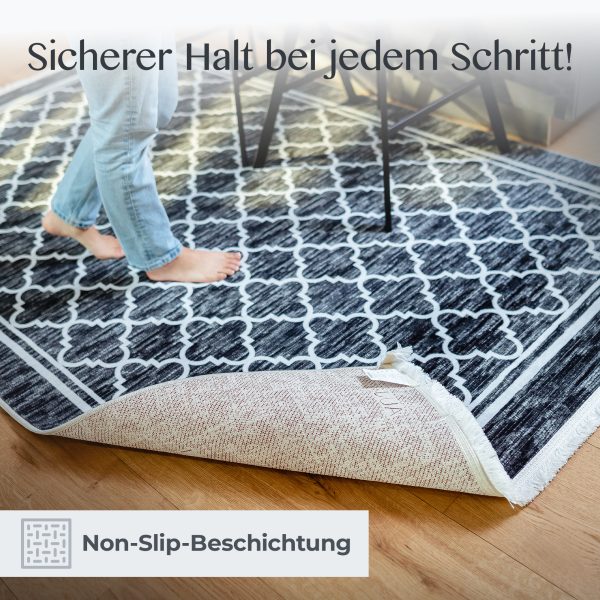 Füße auf dem Teppich Helsinki, Anti-Rutsch-Rückseite im Detail