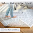 Füße auf dem Teppich Oslo, sichtbare rutschfeste Unterseite