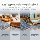 Anwendungsbeispiele des Teppichs Helsinki in Wohn-, Schlaf- und Kinderzimmer