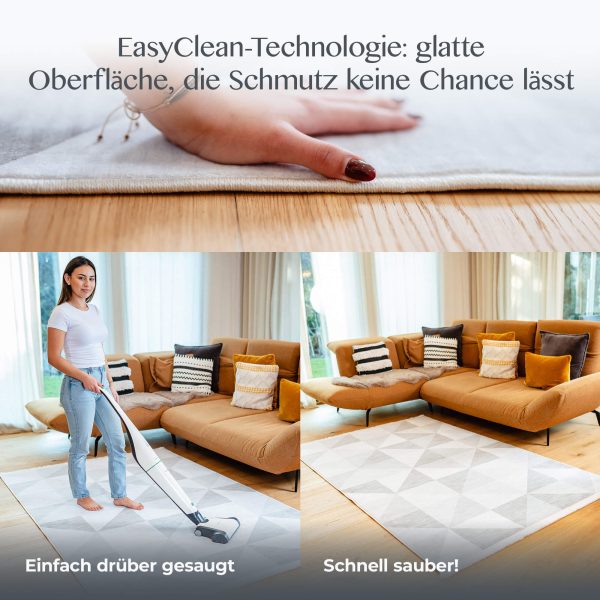 Teppich Osaka wird leicht abgesaugt und mit der Hand gereinigt