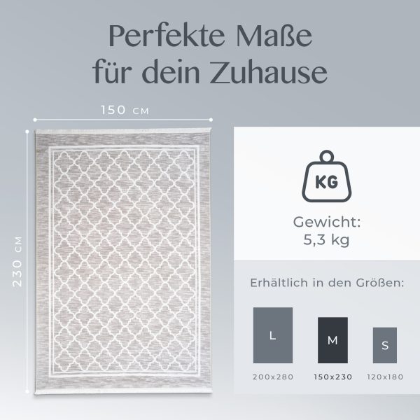 Größen- und Gewichtsangabe für den Teppich Oslo: 150x200 cm, 6,3 kg