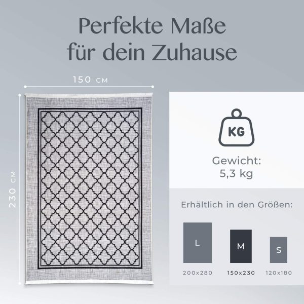 Größen- und Gewichtsangabe für den Teppich Bern: 150x200 cm, 6,3 kg