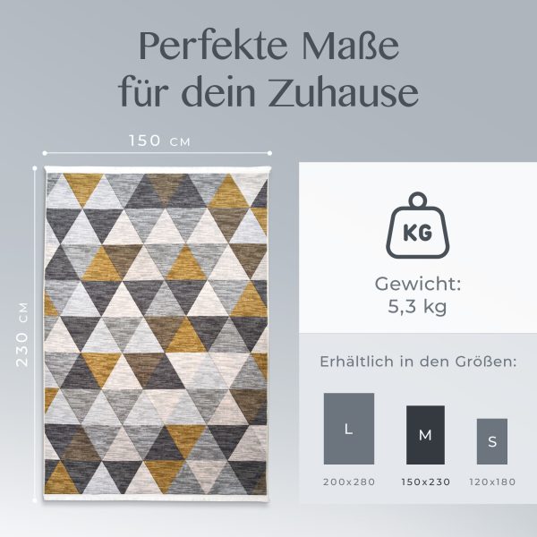 Größenangabe für Teppich Kobe: 150 × 200 cm, 6,3 kg Gewicht