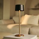 David Black & Gold wiederaufladbare Tischlampe 2 in 1 mit einstellbarer Höhe - dimmbar und kabellos mit 120 Stunden Akku