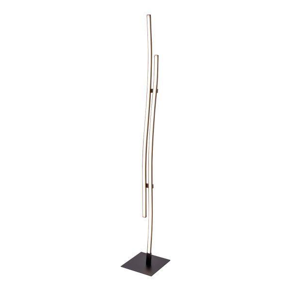 LED Stehleuchte "ONDA" h: 130cm, Stehleuchte, Metall und Kunststoff in Schwarz, integrierte LED, Beleuchtung für Wohnzimmer, Esszimmer oder Büro – Bild 6