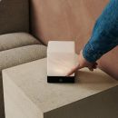Yce Black Cordless Holzlampe mit gefrorenem Glas-wiederaufladbar, dimmbar, 100-Stunden-Akku