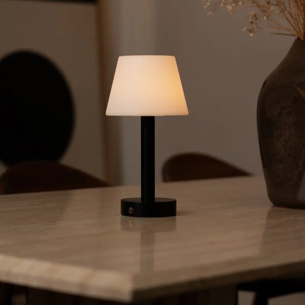 Zoë schwarze wiederaufladbare Tischlampe aus Holz | Dimmbar und tragbar | 80 Stunden Akkulaufzeit – Bild 6