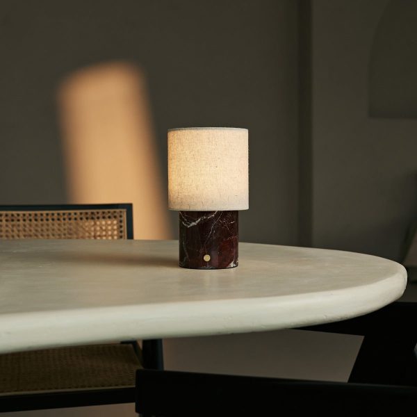 Onoda Red / Rosso Levanto - Marmor wiederaufladbare Tischlampe - mit Wäsche austauschbarer Lampenschatten & wiederaufladbares Design – Bild 2