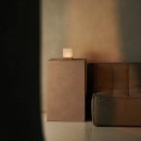 Yce hellbraune schnurlose Holzlampe mit gefrorenem Glas-wiederaufladbar, dimmbar, 100-Stunden-Batterie