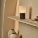 Cuyp Brown / Emperador Dark - Marmor wiederaufladbarer Tischlampe - Schnurlos, USB -wiederaufladbar und bis zu 100 Stunden Laufzeit