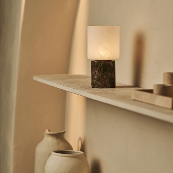 Cuyp Brown / Emperador Dark - Marmor wiederaufladbarer Tischlampe - Schnurlos, USB -wiederaufladbar und bis zu 100 Stunden Laufzeit – Bild 6