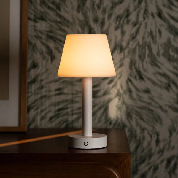 Zoë Weiße wiederaufladbare Tischlampe aus Holz | Kabellos, dimmbar, USB-C, 80-Stunden-Akku – Bild 12