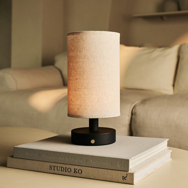 Ben Black Holztischlampe-wiederaufladbar, dimmbar, USB-C-Antrieb