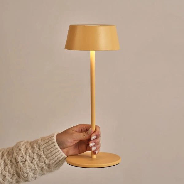 Hugo Amber Yellow Wiederaufladbare Tischlampe aus Eisen – dimmbar, stilvoll und kabellos – Bild 8