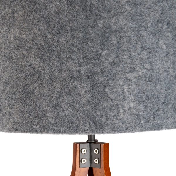 Stehleuchte "FILCO" Ø ca. 45 cm, 147 cm hoch, aus Holz und Kunststoff in Braun und Grau, für E27, für Wohnzimmer, Schlafzimmer und Esszimmer – Bild 8