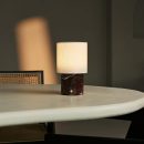Dou Red / Rosso Levanto - Marmor wiederaufladbare Tischlampe - Schnurloses, 3 Lichtmodi und mit Leinenwechselschildlampenschatten