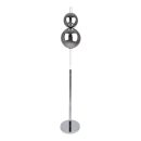 LED Stehleuchte "NOVA" Stehlampe mit Dimmfunktion aus chromfarbenem Metall, Kunststoff und Rauchglas, mit fest verbauten LEDs , ca 150 cm hoch