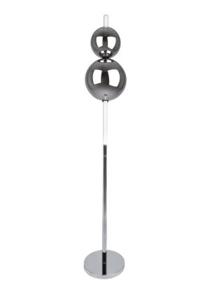 LED Stehleuchte "NOVA" Stehlampe mit Dimmfunktion aus chromfarbenem Metall, Kunststoff und Rauchglas, mit fest verbauten LEDs , ca 150 cm hoch