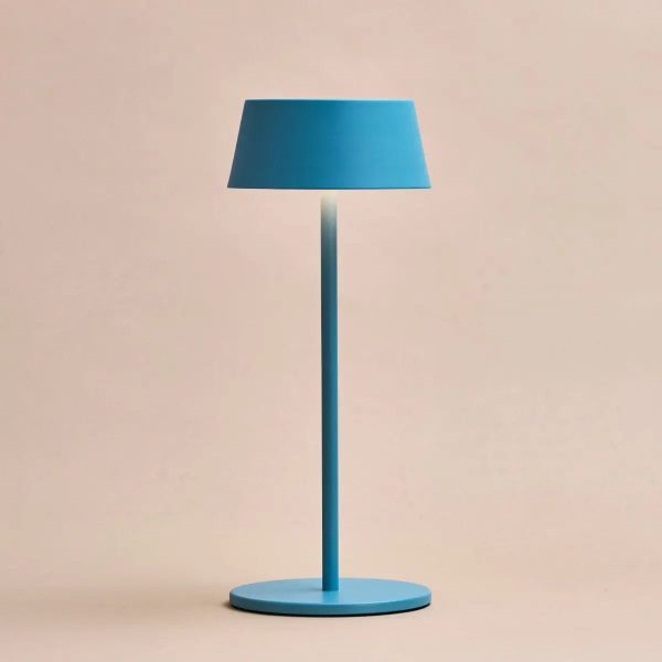 Hugo Amsterdams blaue wiederaufladbare Tischlampe aus Eisen – dimmbar, stilvoll und kabellos – Bild 15
