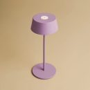 Hugo Violet Lila wiederaufladbarer Tischlampe - stilvoller, dimmbarer Lampe und schnurlos