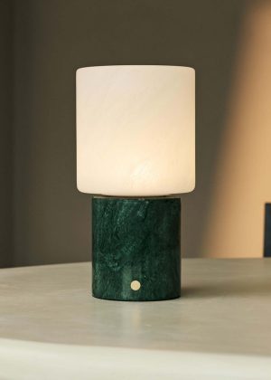 CuYP Green / Verde Alpi - Marmor wiederaufladbare Tischlampe - Schnurlos, USB -wiederaufladbar und bis zu 100 Stunden Laufzeit