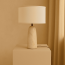 Charlotte Marmorlampe mit Baumwollschirm – Elegante Beleuchtung für Ihr Zuhause
