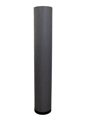 Stehleuchte "BEATE" grau aus Metall und einem Textilschirm in grau, E27-Fassung, Stehlampe für Esszimmer, Wohnzimmer, Diele oder Büro, ca. 110 cm hoch