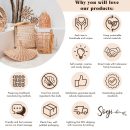 Rattanvase – Holzvase – Vase für Trockenblumen – Kleine Rattanvase – Boho-Dekorvase aus geflochtenem Rattan und Holz (Ø 22 cm) KAMARI braun