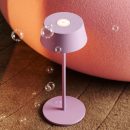 Hugo Violet Lila wiederaufladbarer Tischlampe - stilvoller, dimmbarer Lampe und schnurlos