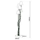 Textilstehleuchte 4-flammig "BOHO" bunt, Stehlampe mit bunten Schirmen, mit E14-Fassung, für Esszimmer, Wohnzimmer, Diele oder Büro, 140 cm hoch