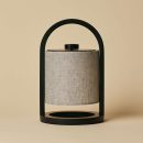 Flussschwarz & grau Holz wiederaufladbare Lampe - dimmbares und schnurloses Licht