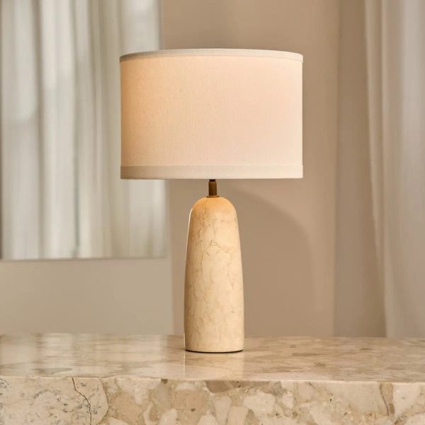 Charlotte Marmorlampe mit Baumwollschirm – Elegante Beleuchtung für Ihr Zuhause – Bild 13