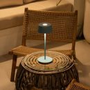Hugo Amsterdams blaue wiederaufladbare Tischlampe aus Eisen – dimmbar, stilvoll und kabellos