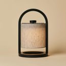 Flussschwarz & grau Holz wiederaufladbare Lampe - dimmbares und schnurloses Licht