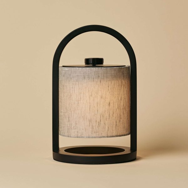 Flussschwarz & grau Holz wiederaufladbare Lampe - dimmbares und schnurloses Licht – Bild 10