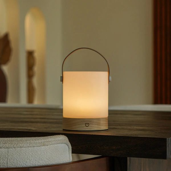 Avery hellbraun wiederaufladbarer Tischlampe-schnurlos, dimmbar und USB-C – Bild 8