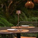 Vondel Mokka Brown wiederaufladbar und schnurloses Lampe perfekt für die Hotellerie - drahtlos wiederaufladbar über Ladestation