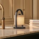 Flussschwarz & grau Holz wiederaufladbare Lampe - dimmbares und schnurloses Licht