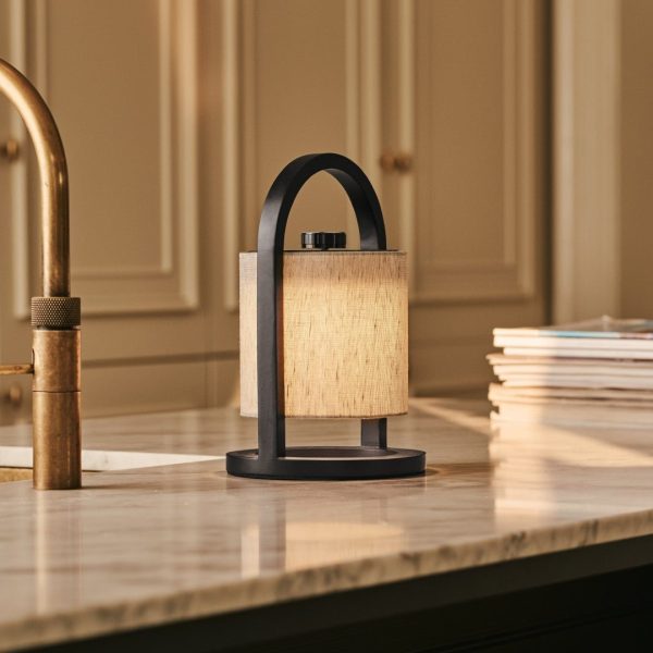 Flussschwarz & grau Holz wiederaufladbare Lampe - dimmbares und schnurloses Licht – Bild 11