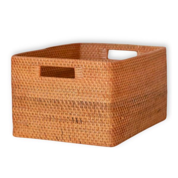 Regalkorb aus Rattan Zeitungskorb Aufbewahrungskorb Braun Handgeflochtener Dekokorb WARSA (3 Größen) – Bild 7