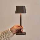 Ava Mokkabraune wiederaufladbare Tischlampe | Kabellos und dimmbar