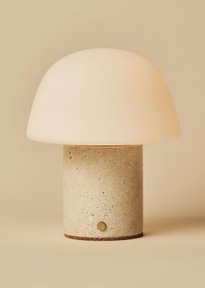 Maes Beige / Travertino Classico - Elegante Travertin -wiederaufladbare Tischlampe, bis zu 120 Stunden Beleuchtung, stilvoll und funktional