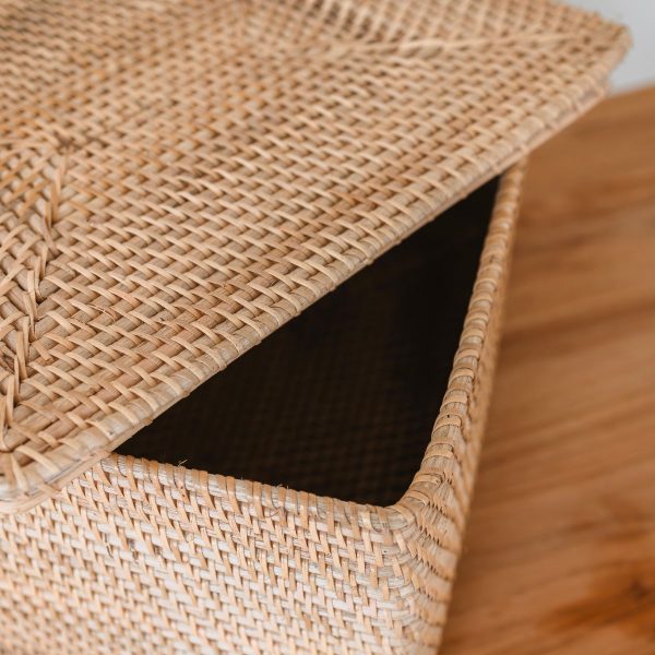 Aufbewahrungskorb mit Deckel – Regalkorb aus beigem Rattan – handgeflochtener Dekokorb GRAHA (2 Größen) – Bild 8