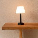 Zoë schwarze wiederaufladbare Tischlampe aus Holz | Dimmbar und tragbar | 80 Stunden Akkulaufzeit