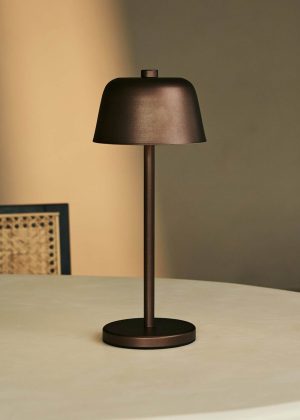 Anton Espresso Brown wiederaufladbare Tischlampe | Stilvolle und schnurlose Beleuchtung