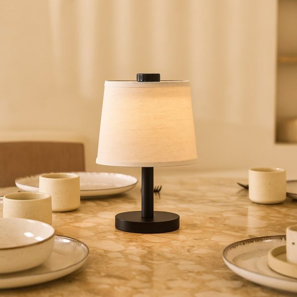 Rover Schwarze Holzlampe - wiederaufladbar, schnurlos und dimmbarer Schatten – Bild 7