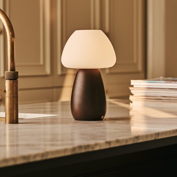 Bären Sie dunkelbraune stilvolle wiederaufladbare Lampe-schnurlos, dimmbar, umweltfreundliches Design – Bild 13