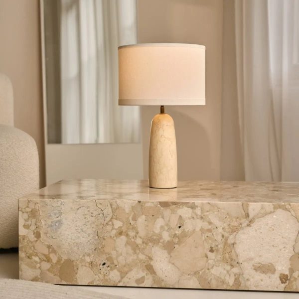 Charlotte Marmorlampe mit Baumwollschirm – Elegante Beleuchtung für Ihr Zuhause – Bild 10
