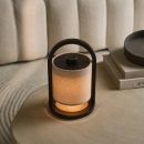 River Dunkelbraune kabellose Holzlampe – wiederaufladbar und dimmbar