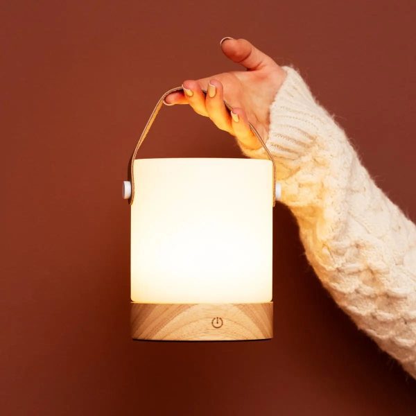 Avery hellbraun wiederaufladbarer Tischlampe-schnurlos, dimmbar und USB-C – Bild 4